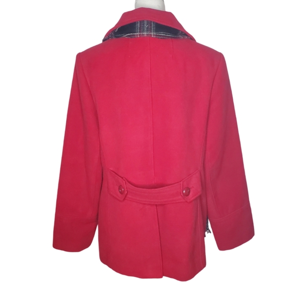 Levine Classics Candy Apple Red Plus Size Button Up Coat & Scarf - Picture 4 of 7